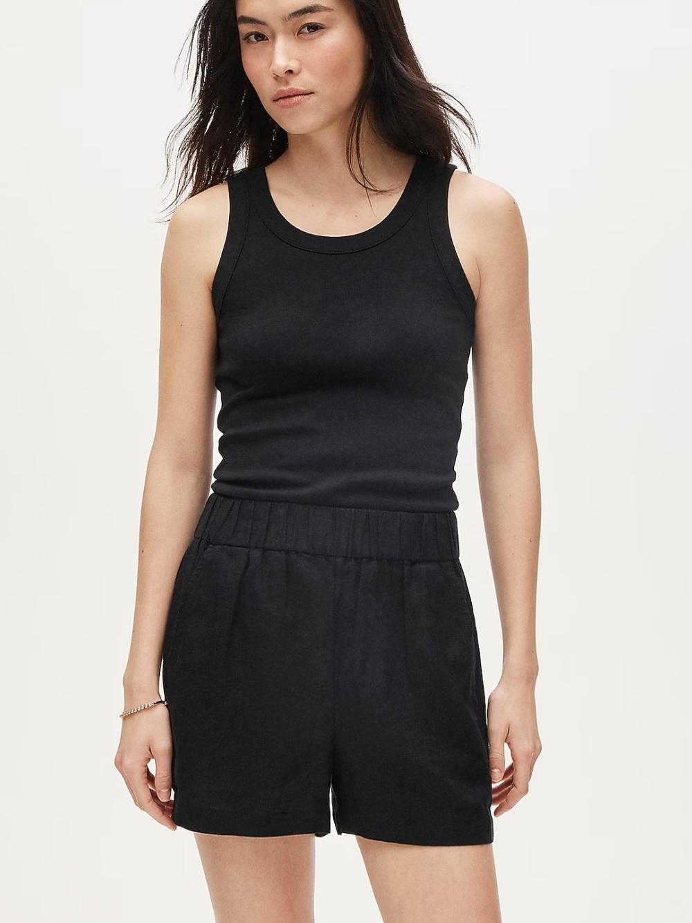 J Crew Tropez short in linen Black European Trip